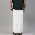 Men White Solid Cotton Dhoti